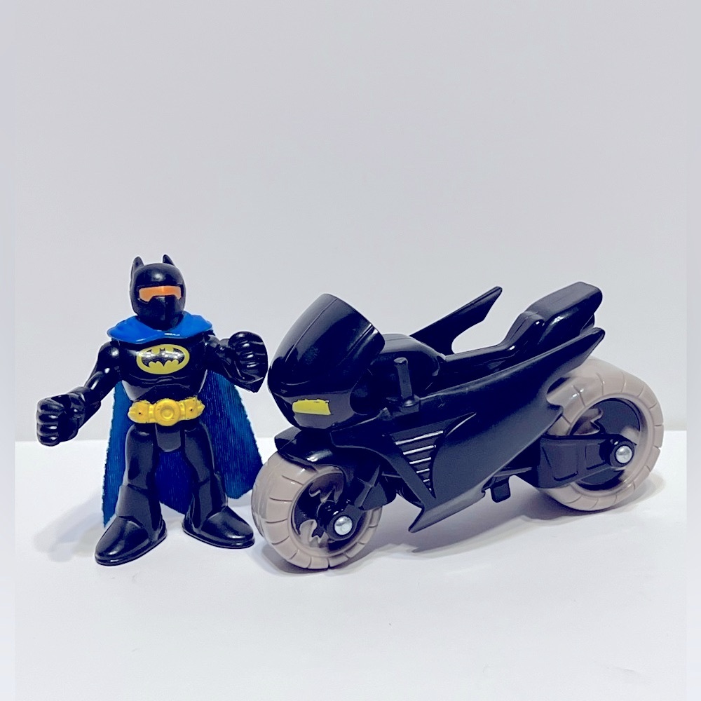 Batman Black Motorcycle and Batman Action Figure Blue Cape
